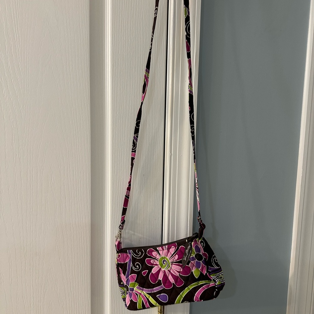 Vera Bradley Frannie Bag Crossbody Purple Punch NEVER USED 8"x4.5" x 24"Strap